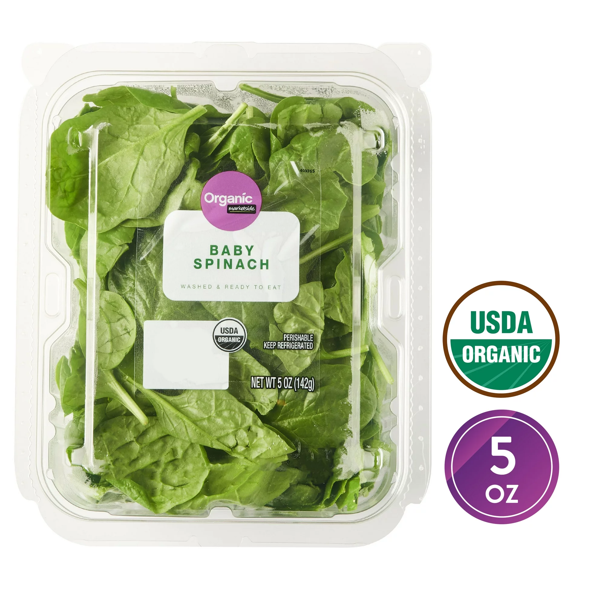 Buy Online Marketside Organic Baby Spinach Salad, 5 oz Clam Shell